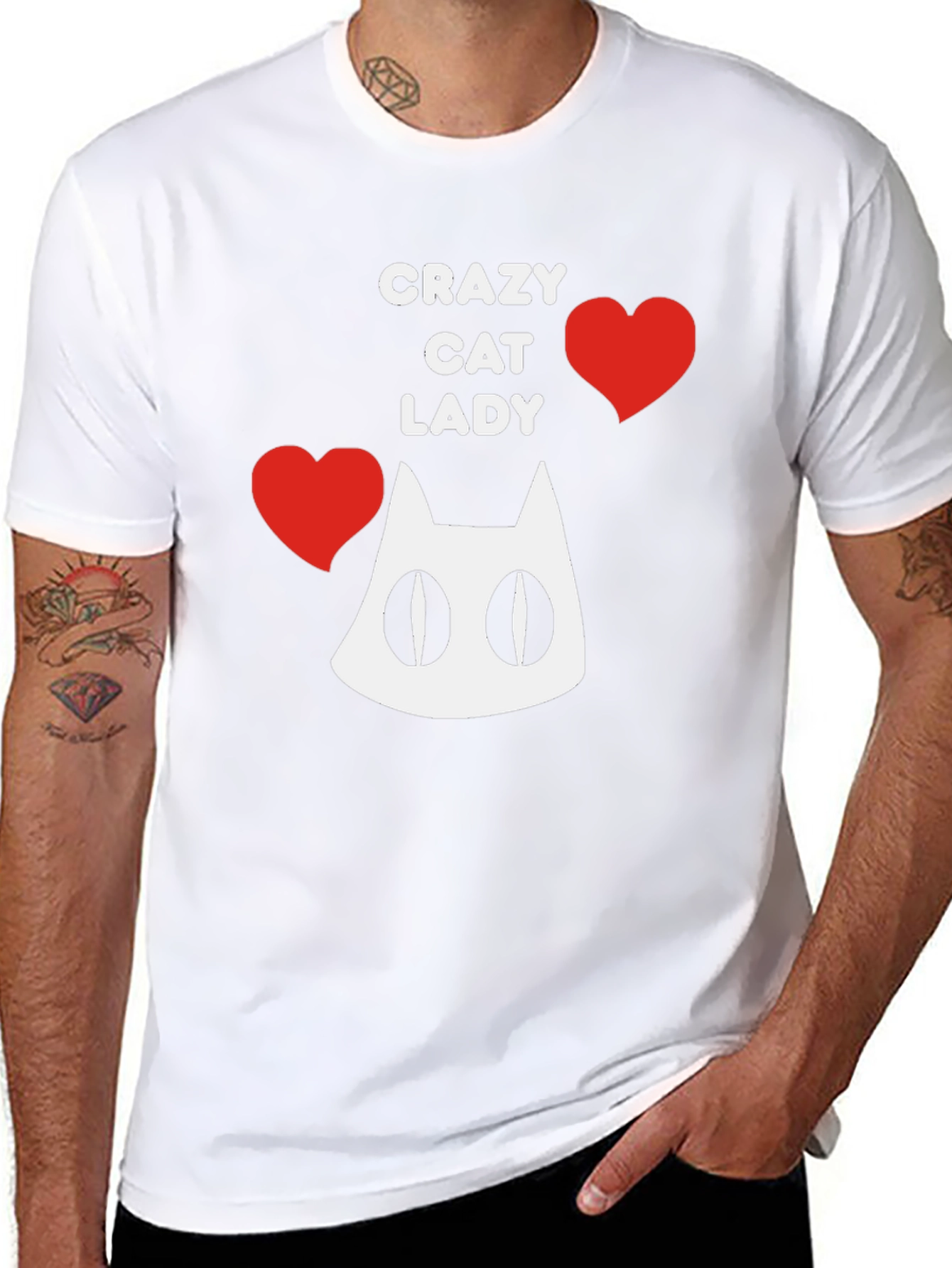 Black Crazy Cat Lady T-Shirt - Fun Novelty Tee view 8