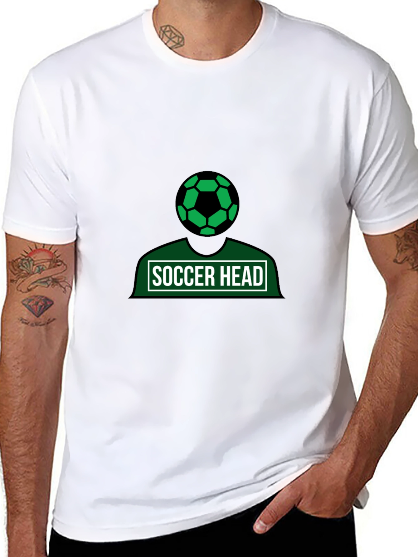 Black Soccer Head Graphic Tee - Black Cotton Shirt view 8