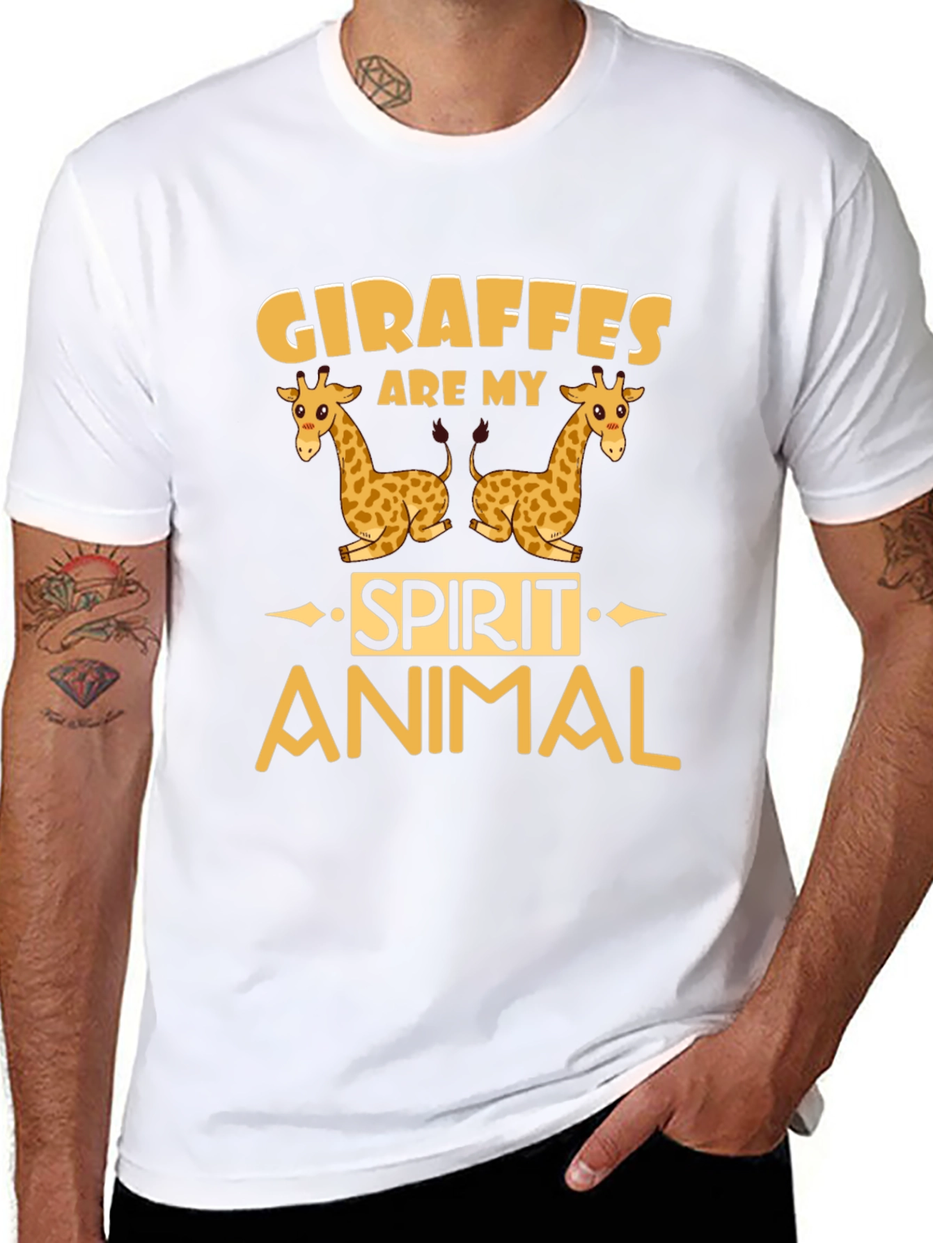 Black Giraffe Spirit Animal Graphic Tee view 8