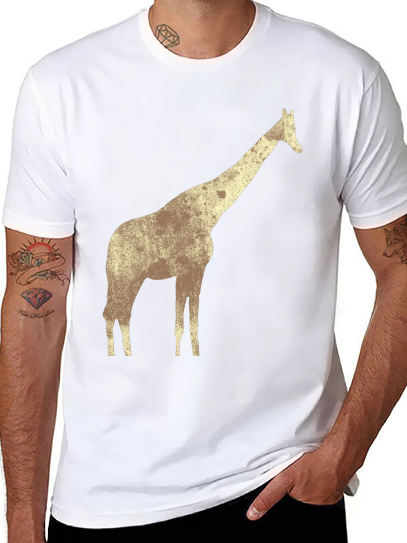 Black Giraffe Graphic Tee - Men's Black T-Shirt view 8