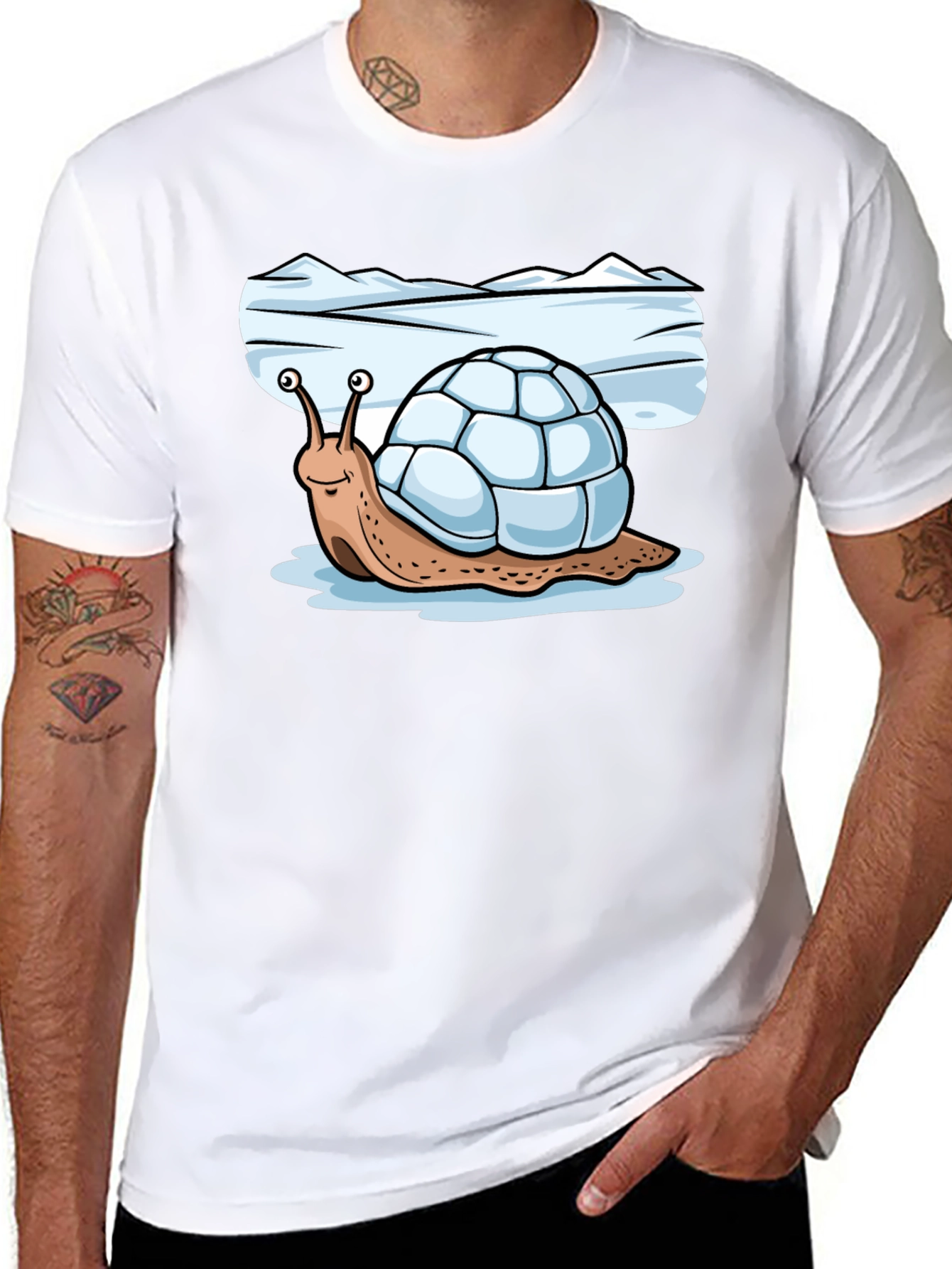 Black Igloo Snail Black T-Shirt view 8