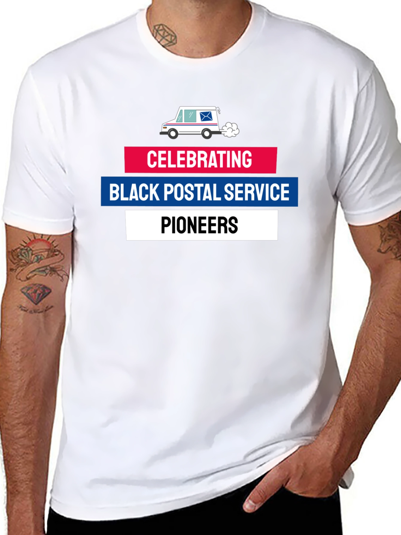 Black Postal Service Pioneers T-Shirt - 8