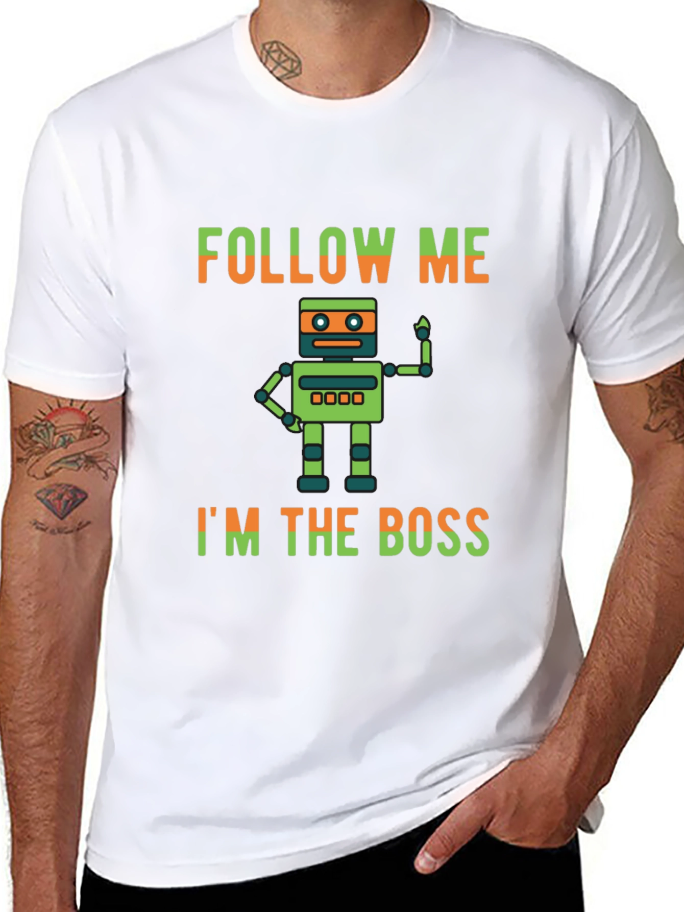 Black Follow Me I'm the Boss T-Shirt view 8