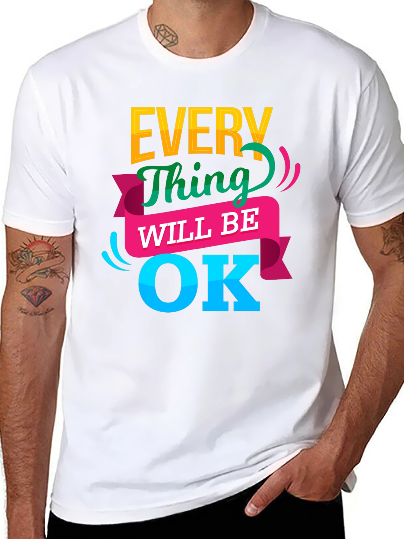 Black Everything Will Be OK T-Shirt view 8