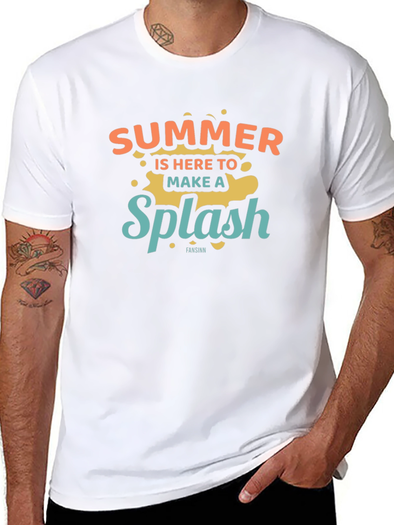 Black Summer Splash Graphic Tee view 8