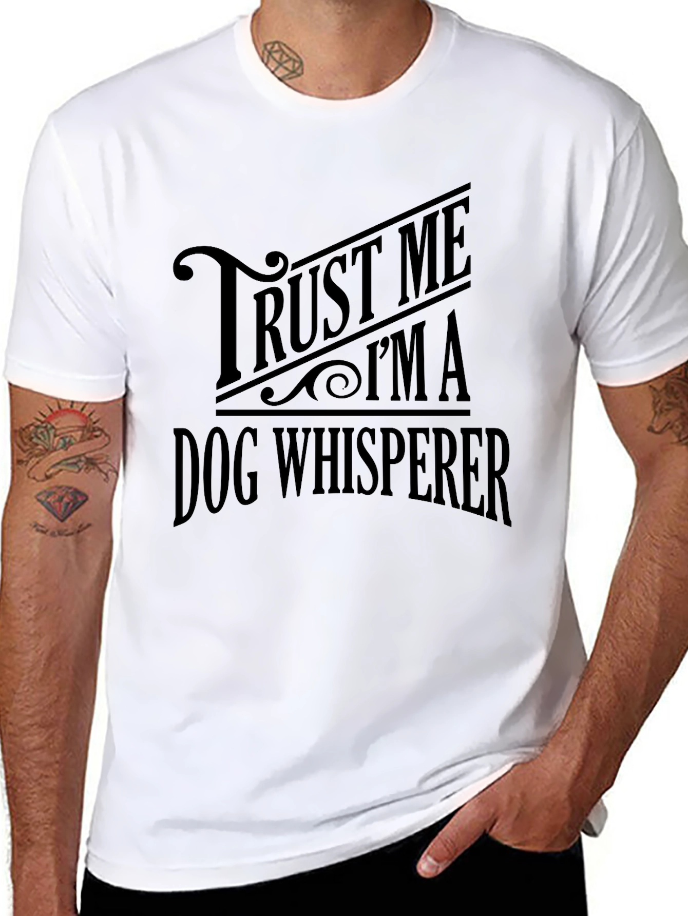 Black Trust Me I'm A Dog Whisperer Black T-Shirt view 8