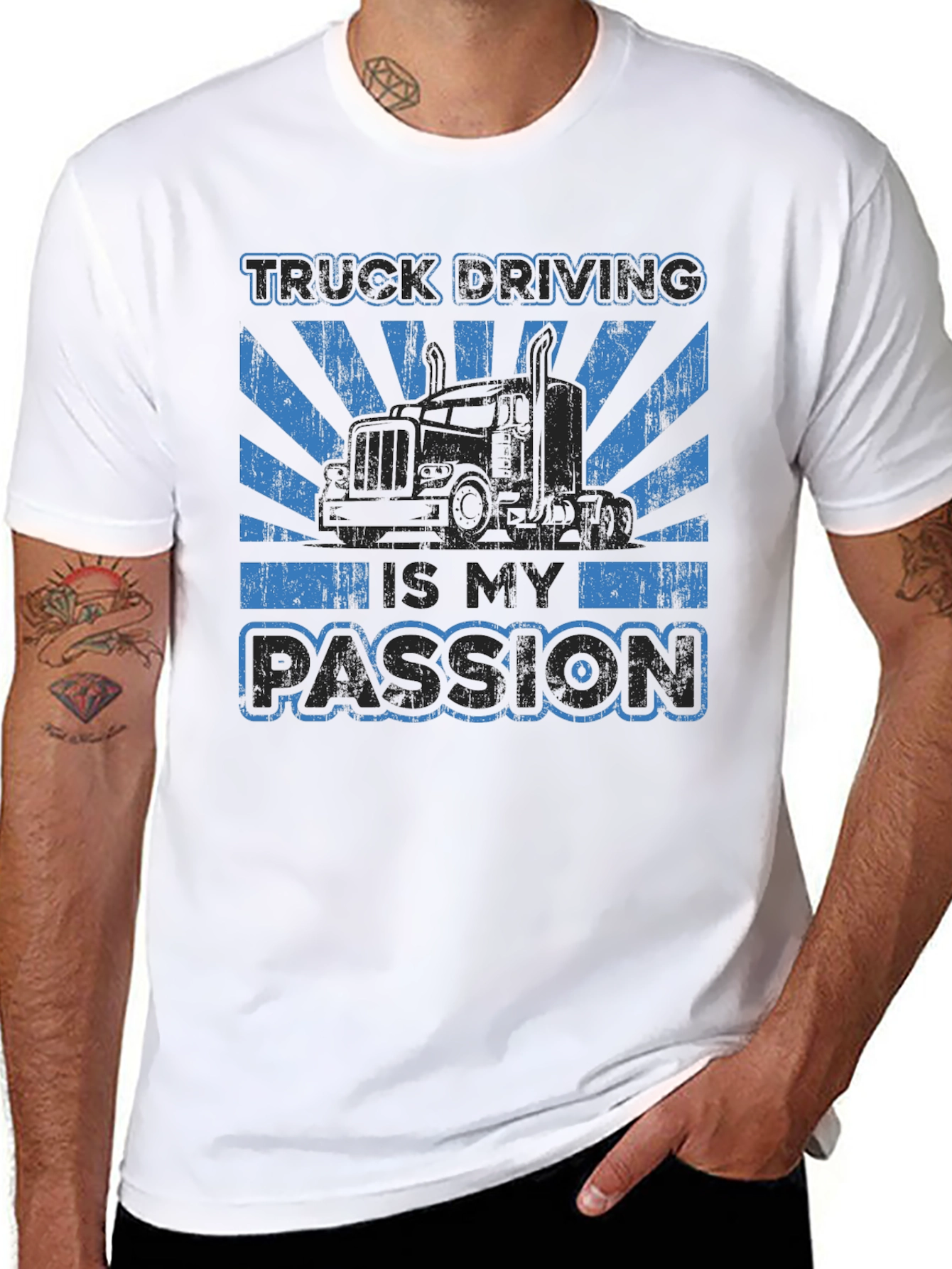 Black Truck Driving Passion T-Shirt view 8