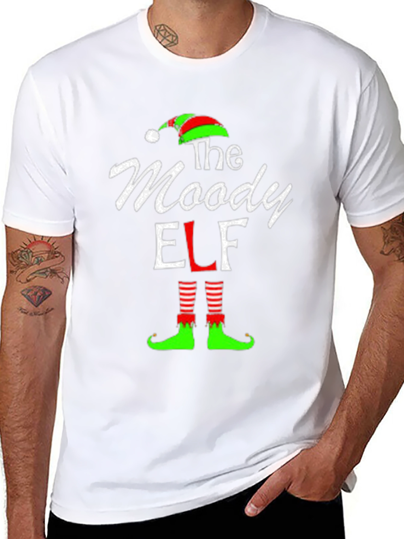 Black The Moody Elf T-Shirt - Holiday Fun view 8