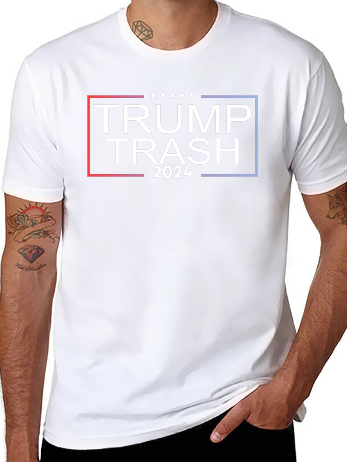 Black Trump Trash 2024 Graphic T-Shirt view 8