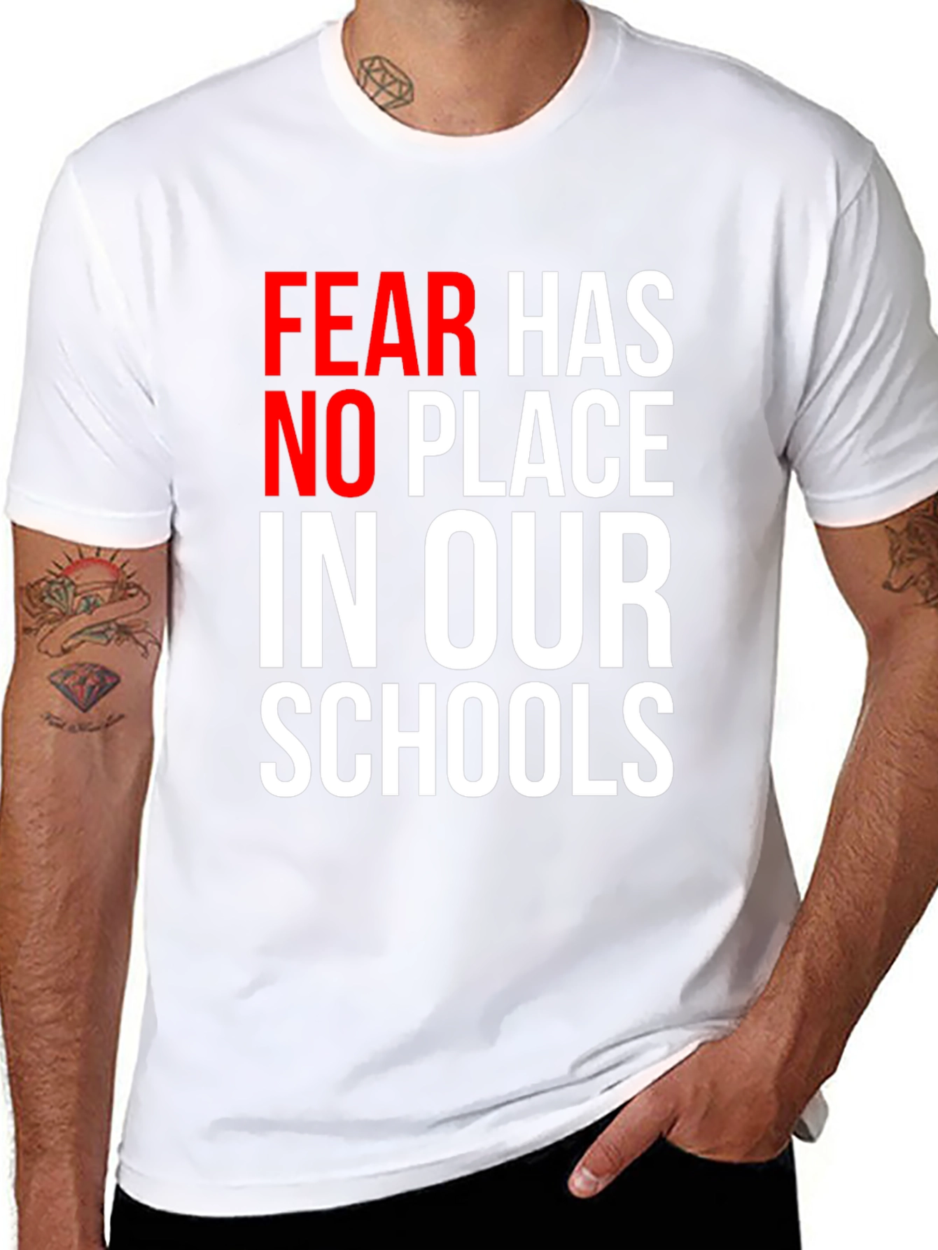 Black Fear Has No Place in Our Schools Graphic Tee view 8