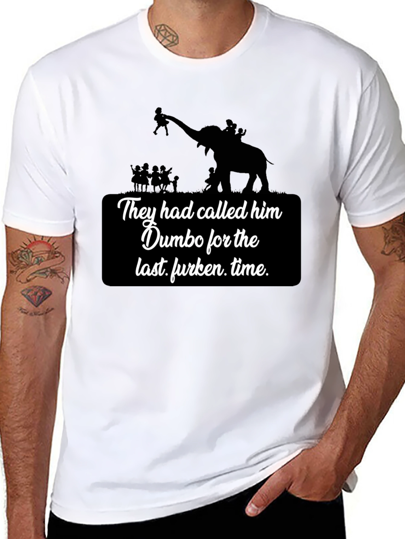 Black Dumbo Revenge T-Shirt - Funny Graphic Tee view 8