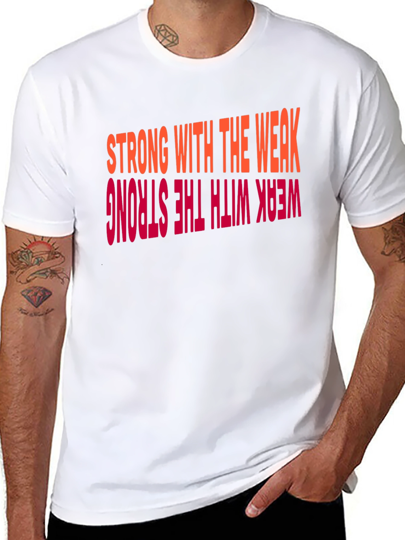 Black Strong with the Weak Graphic Tee view 8