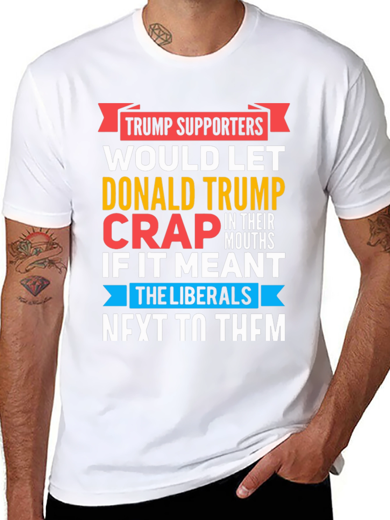 Black Funny Anti-Liberal T-Shirt - Trump Supporters view 8