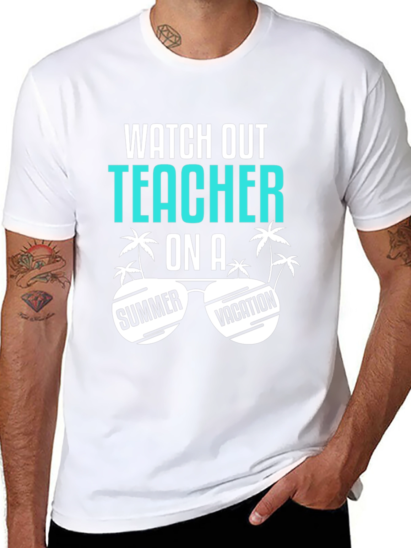 Black Teacher Summer Vacation T-Shirt view 8