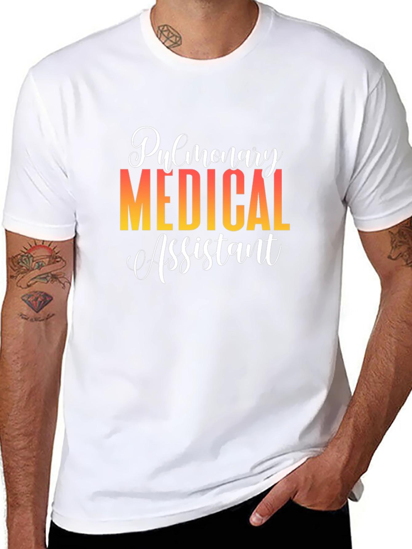 Black Pulmonary Medical Assistant Black T-Shirt view 8