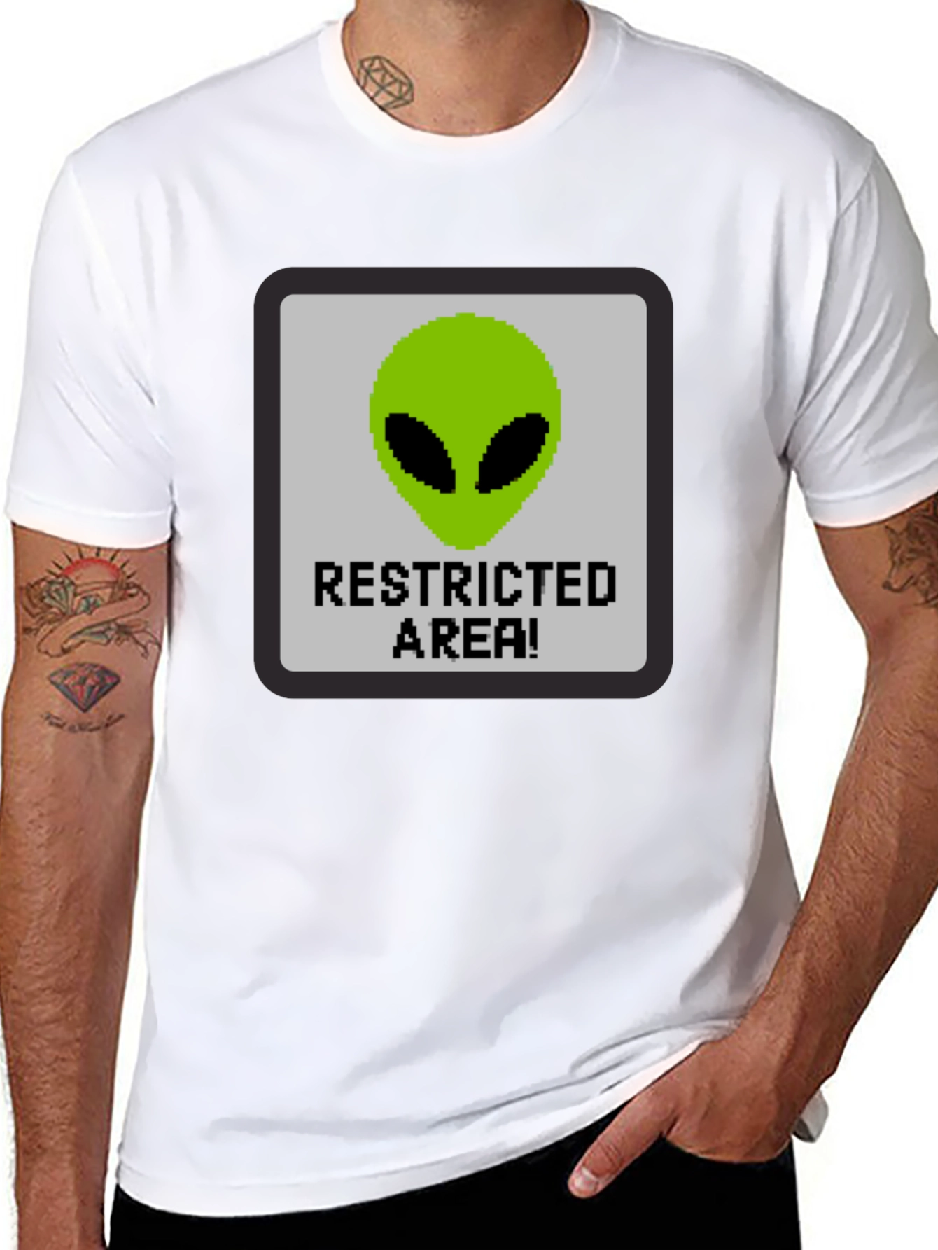 Black Restricted Alien Area Graphic Tee - Black view 8