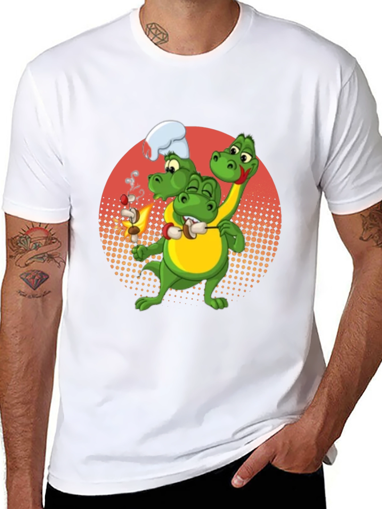 Dinosaur Chef T-Shirt - Marshmallow Roasting - 8