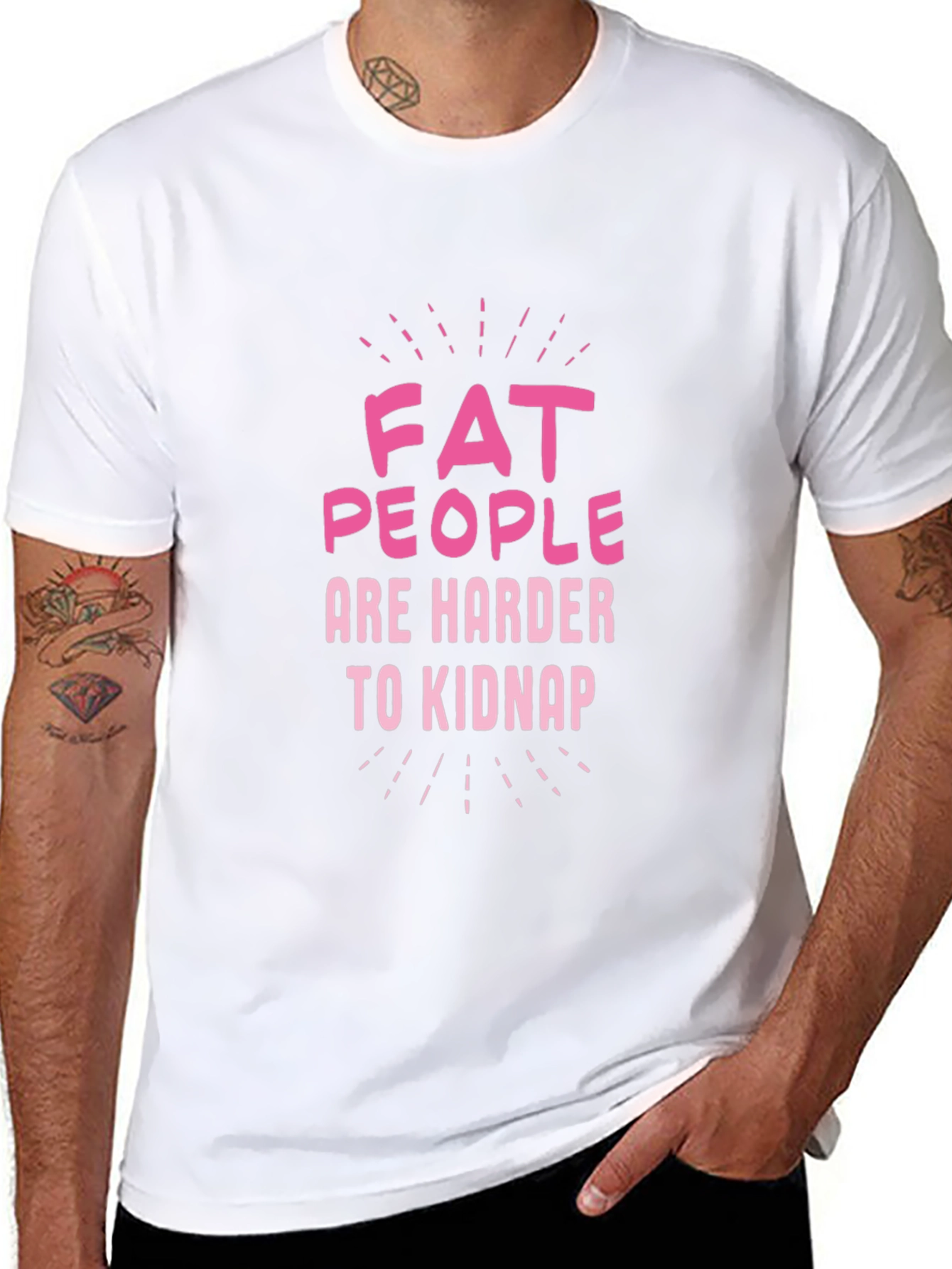 Black Fat People Are Harder to Kidnap Graphic Tee view 8