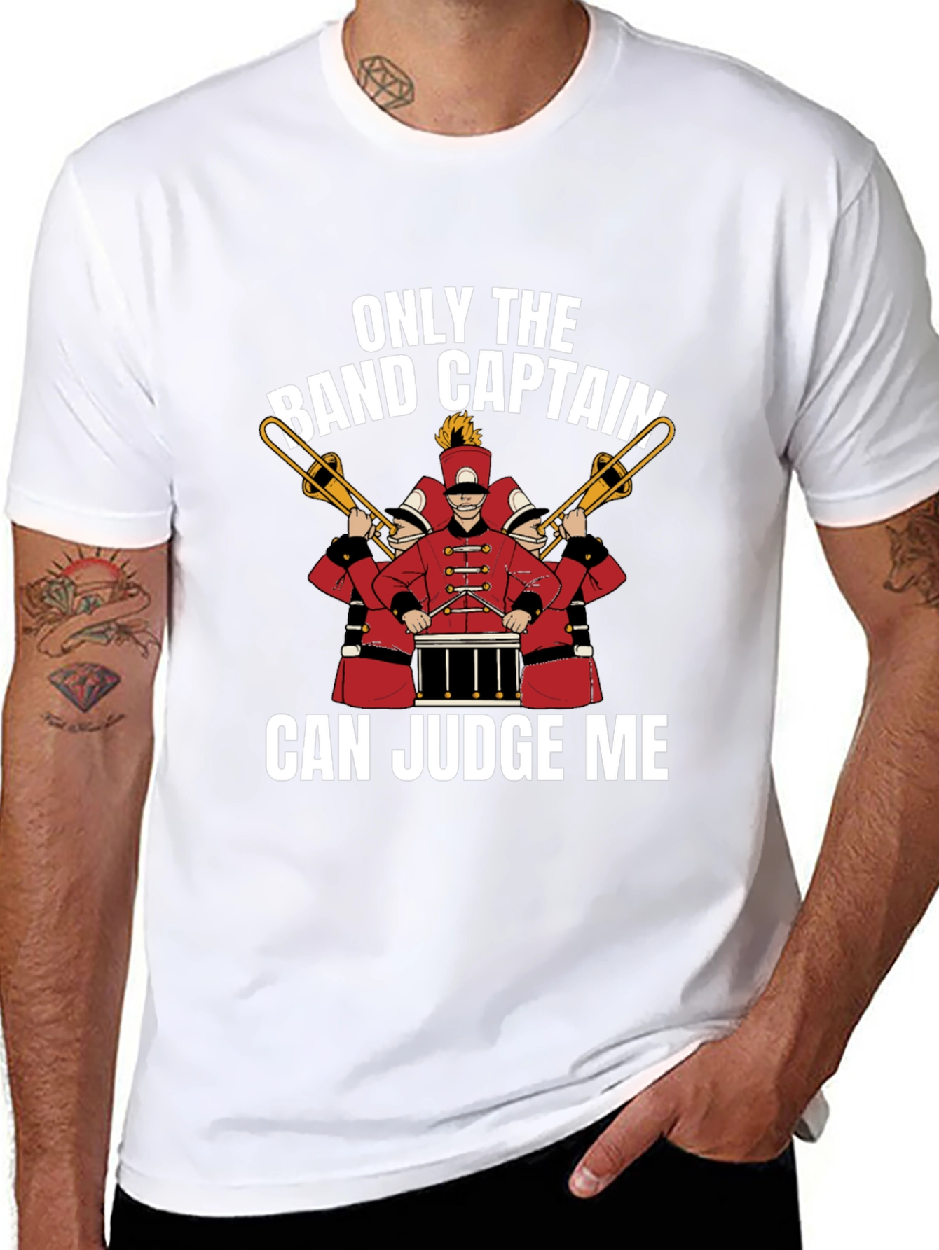 Black Band Captain Judge T-Shirt - Musician Humor view 8