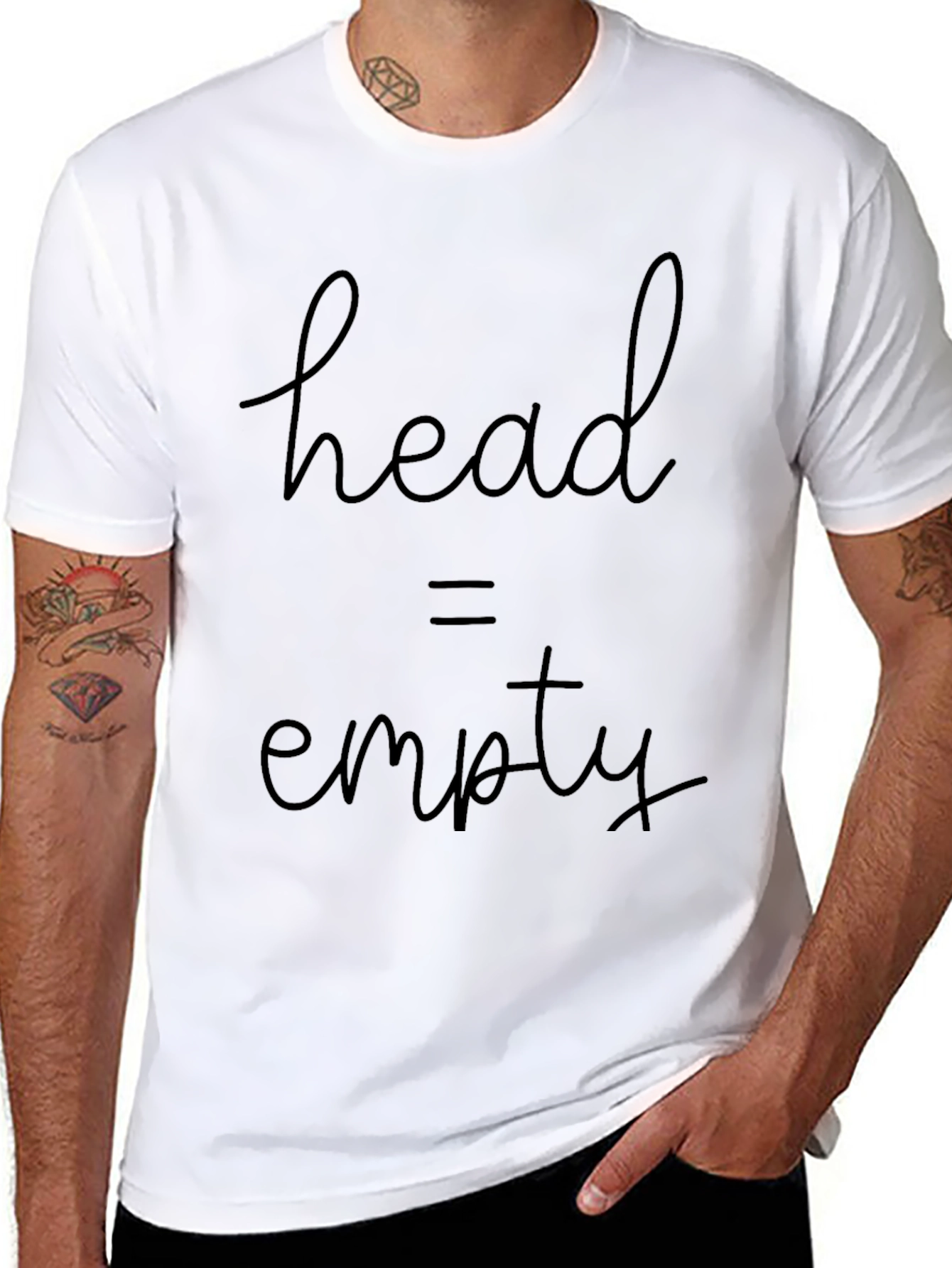 Black Head Empty T-Shirt - Funny Graphic Tee for Casual Wear view 8