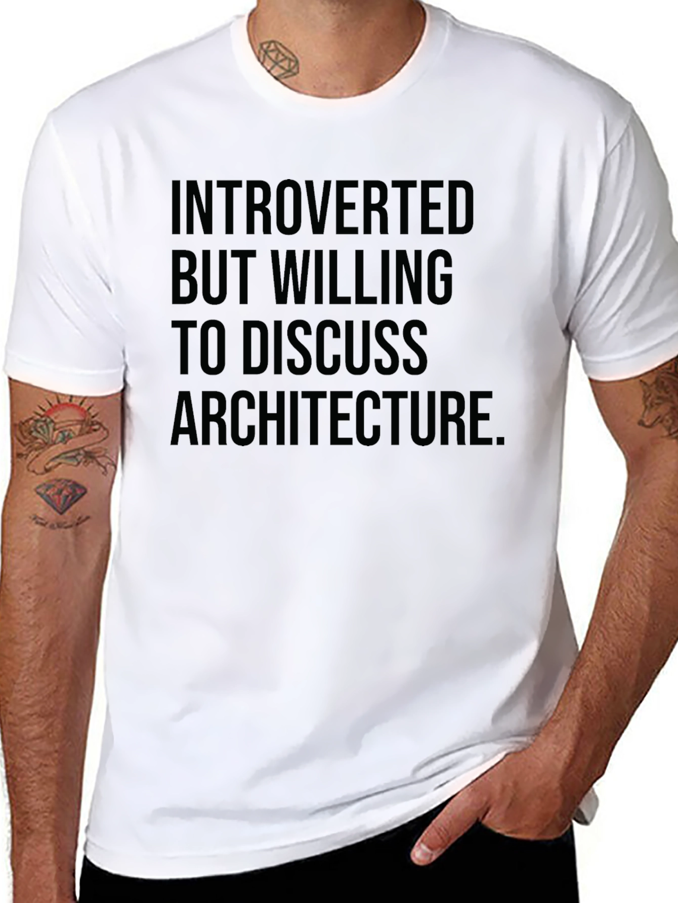 Black Introverted Architect T-Shirt: Discuss Architecture view 8