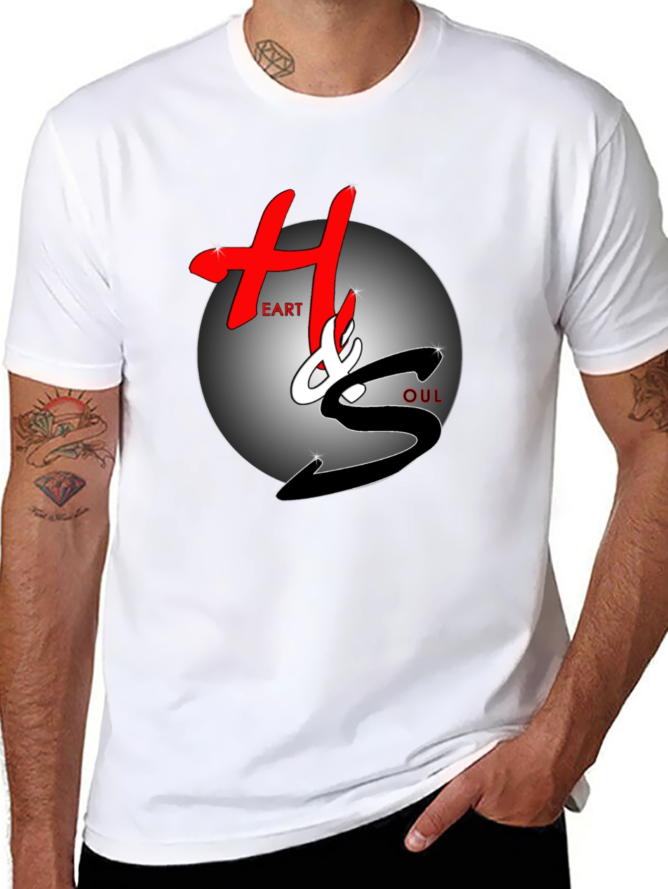 Black Heart & Soul Graphic Tee - Stylish Black T-Shirt view 8