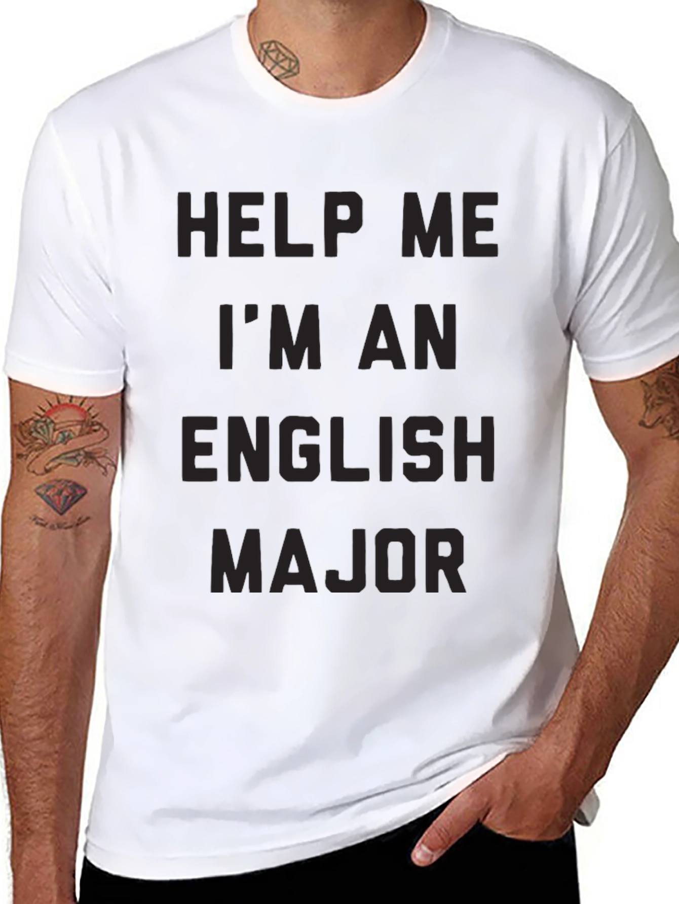 Black Help Me I'm An English Major T-Shirt view 8