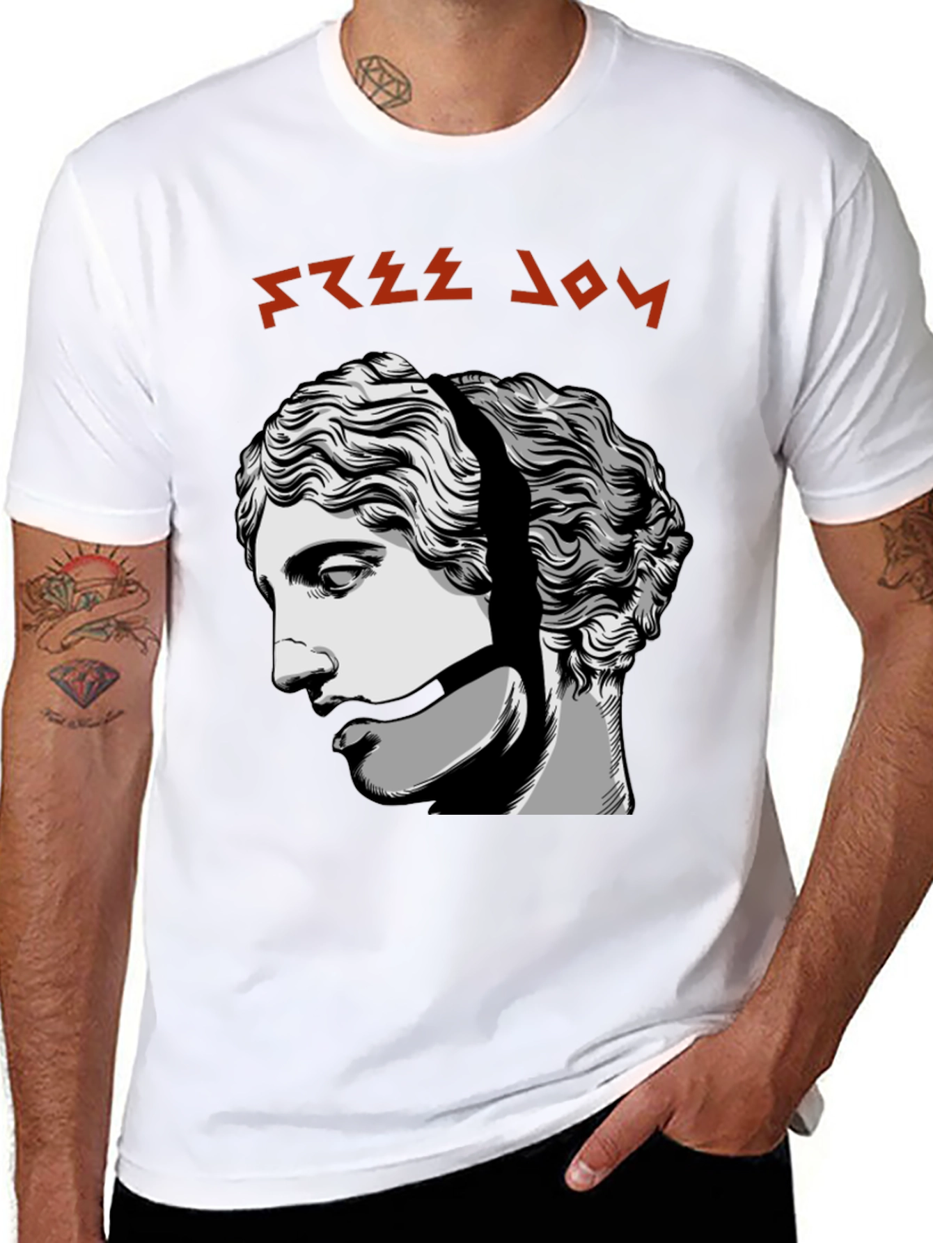 Black Free Joy Graphic Tee - Black Cotton T-Shirt view 8