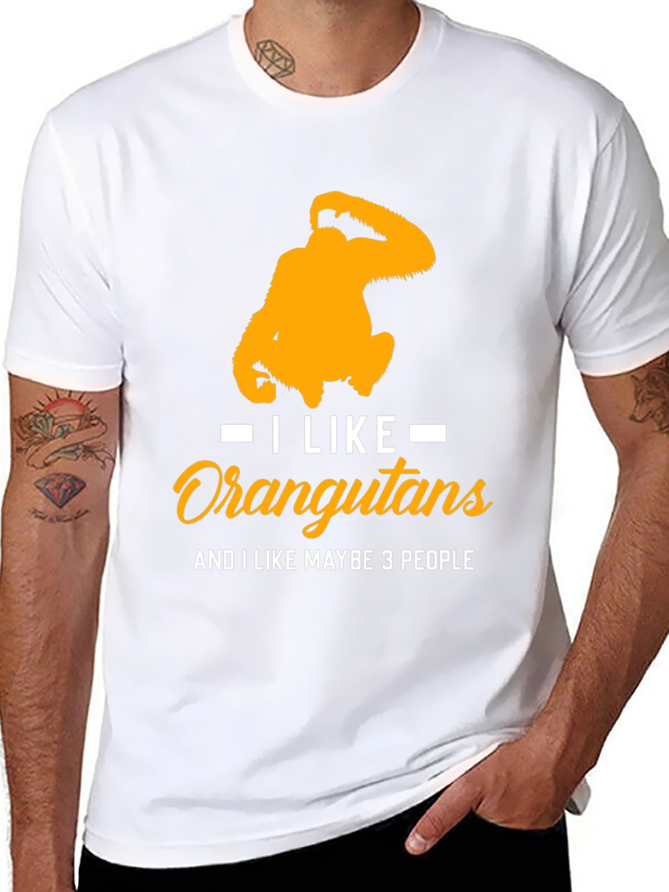 Black I Like Orangutans Graphic T-Shirt view 8