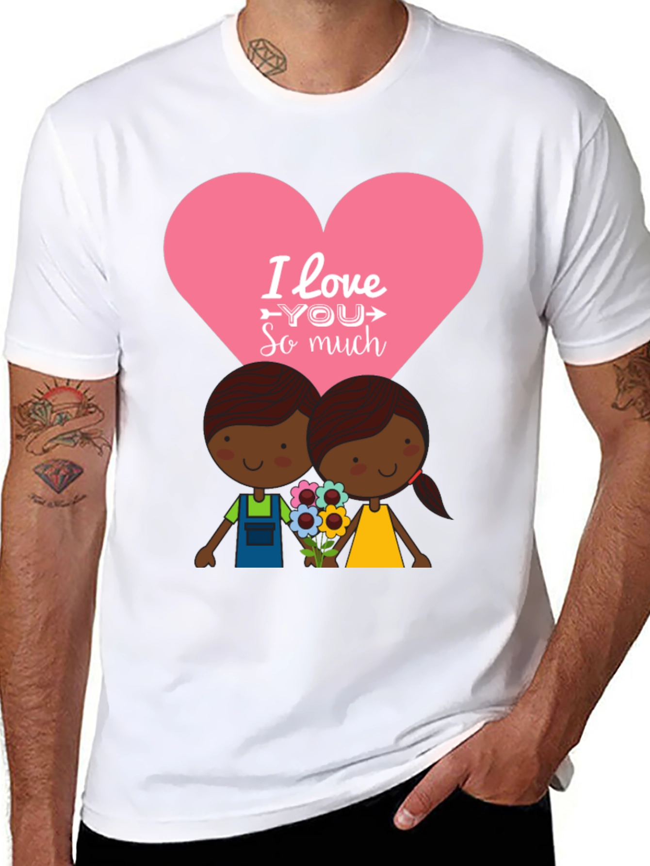 Black I Love You So Much Graphic T-Shirt view 8