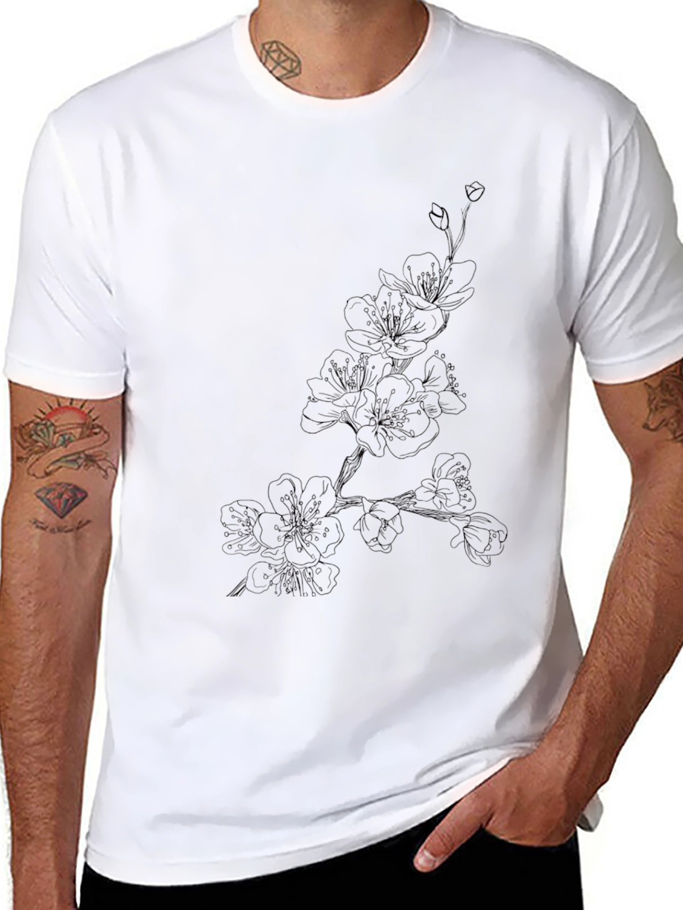 Black Black Blossom Tee - Stylish Comfort view 8