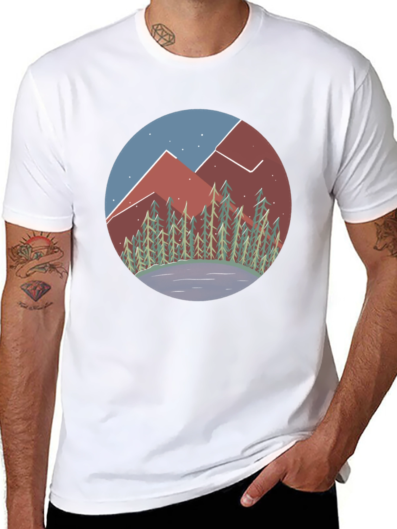 Black Mountain Vista Graphic Tee - Unisex Black Shirt view 8