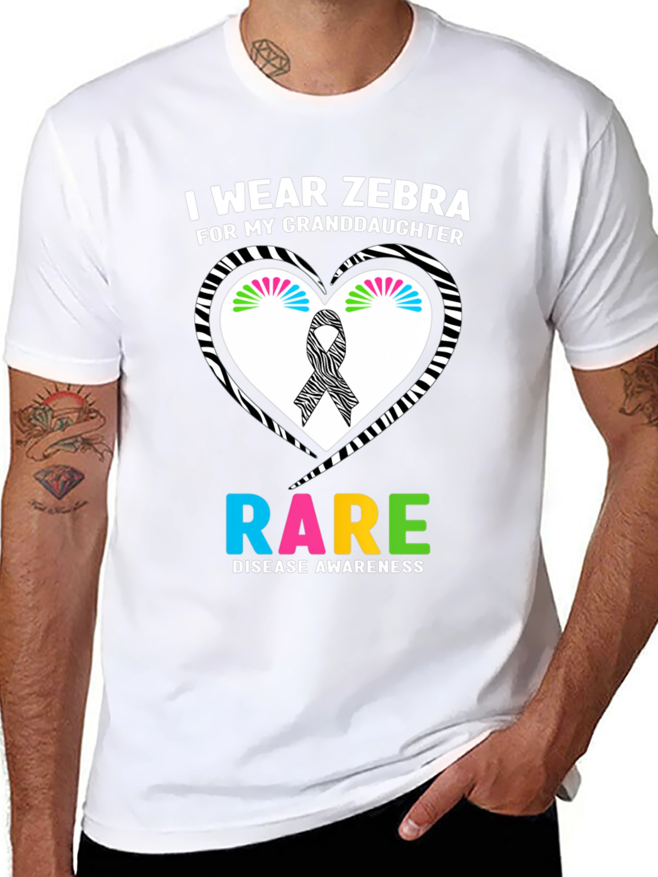 Black Zebra Rare Disease Awareness T-Shirt view 8