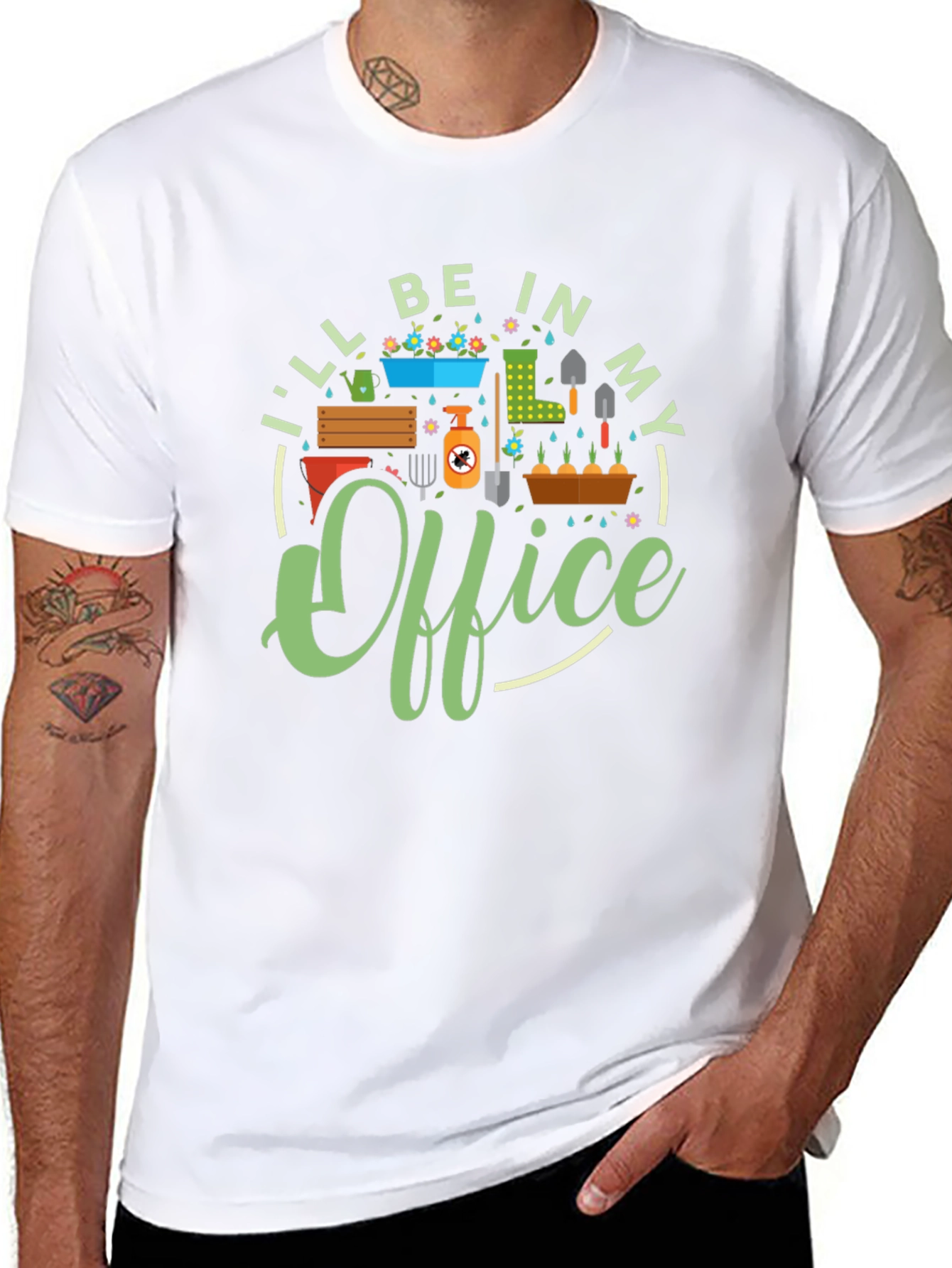 Black Gardener's "In My Office" Black T-Shirt view 8