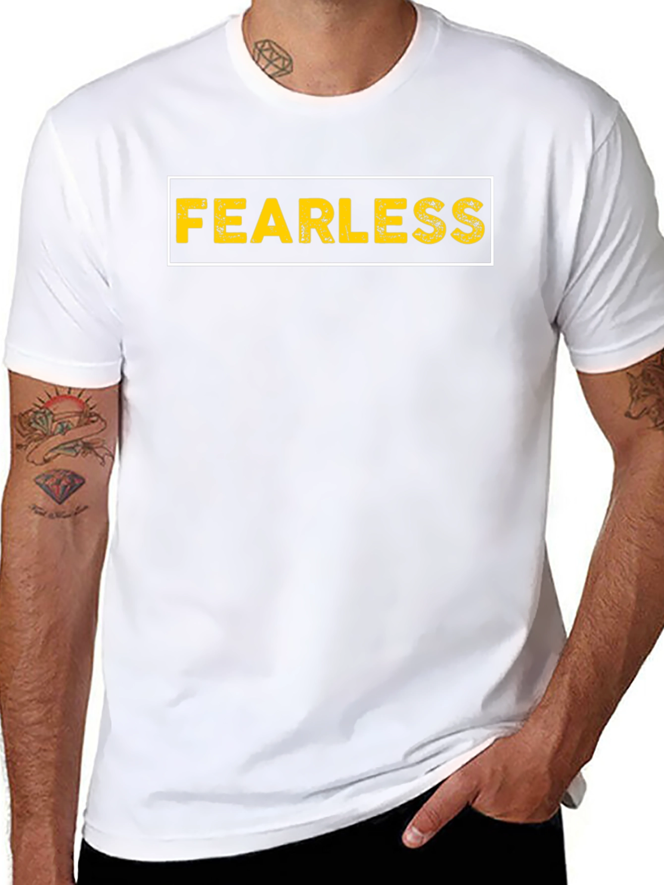 Black Fearless Graphic Tee - Men's Black T-Shirt view 8