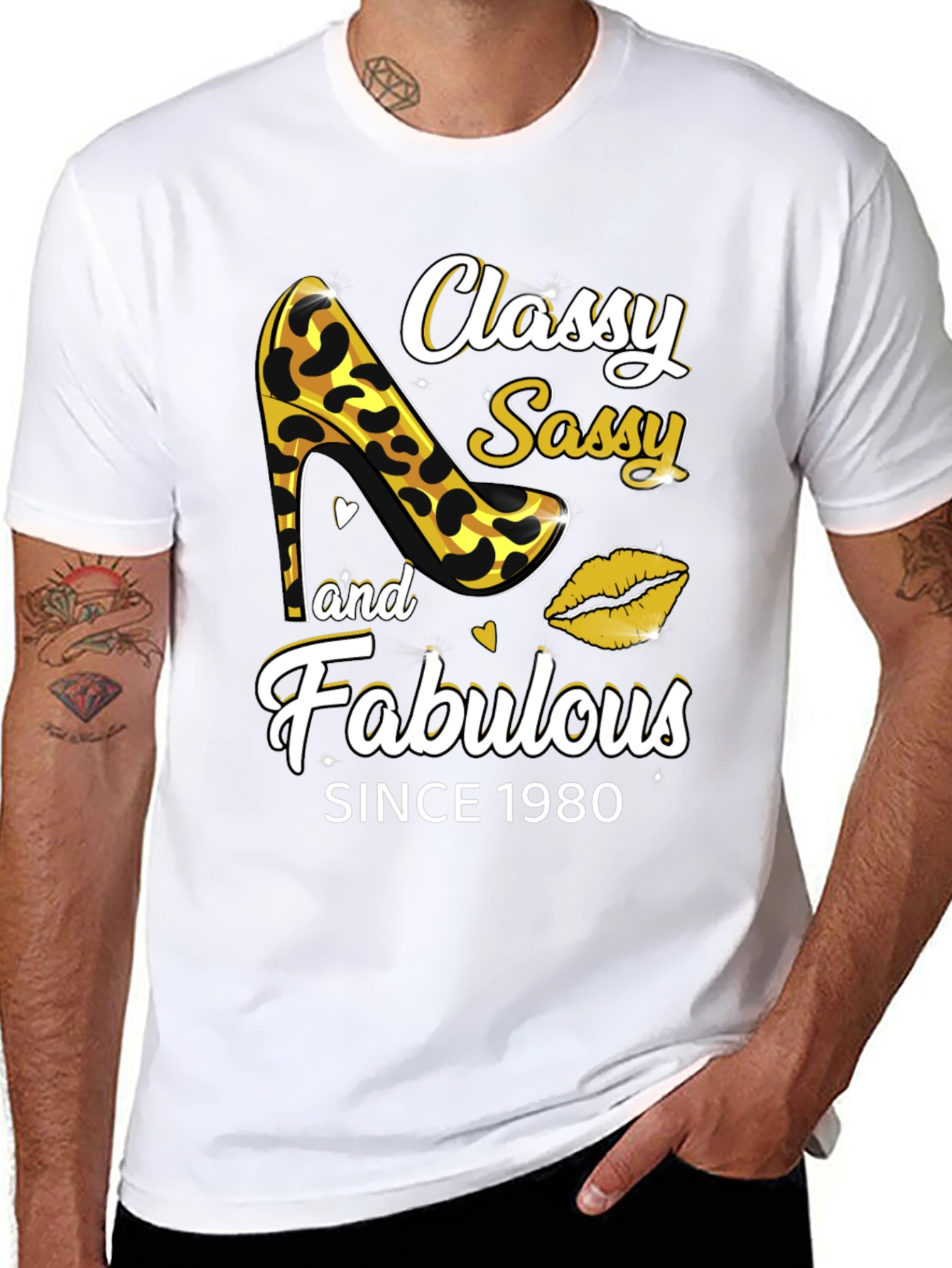 Black Classy Sassy Fabulous Since 1980 Graphic Tee view 8