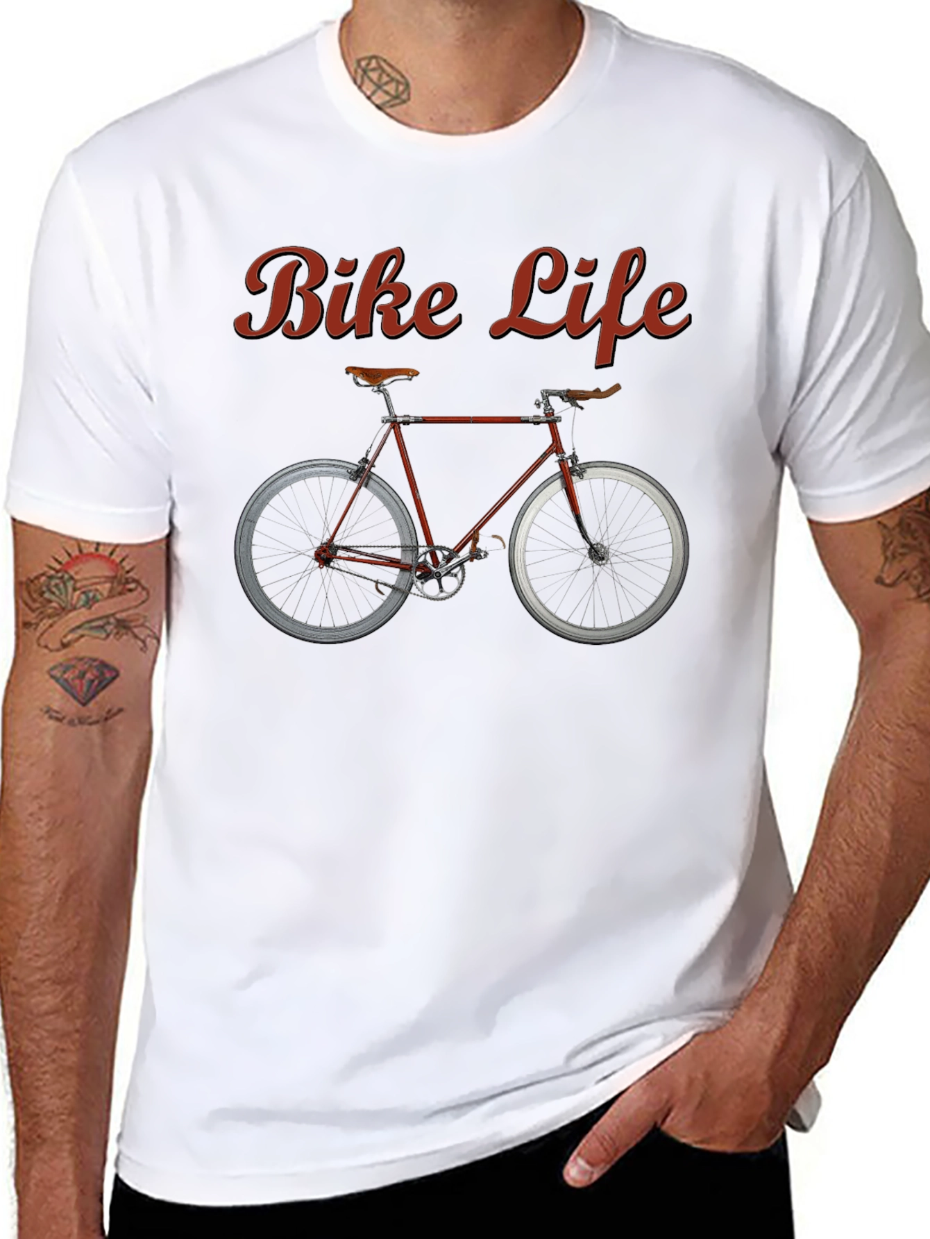 Black Bike Life Graphic Tee - Black view 8