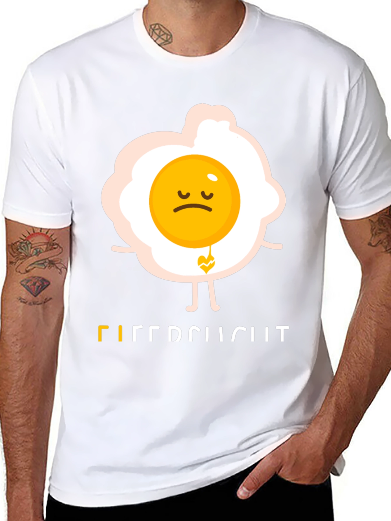 Black Sad Egg Graphic Tee - Unique Humor T-Shirt view 8