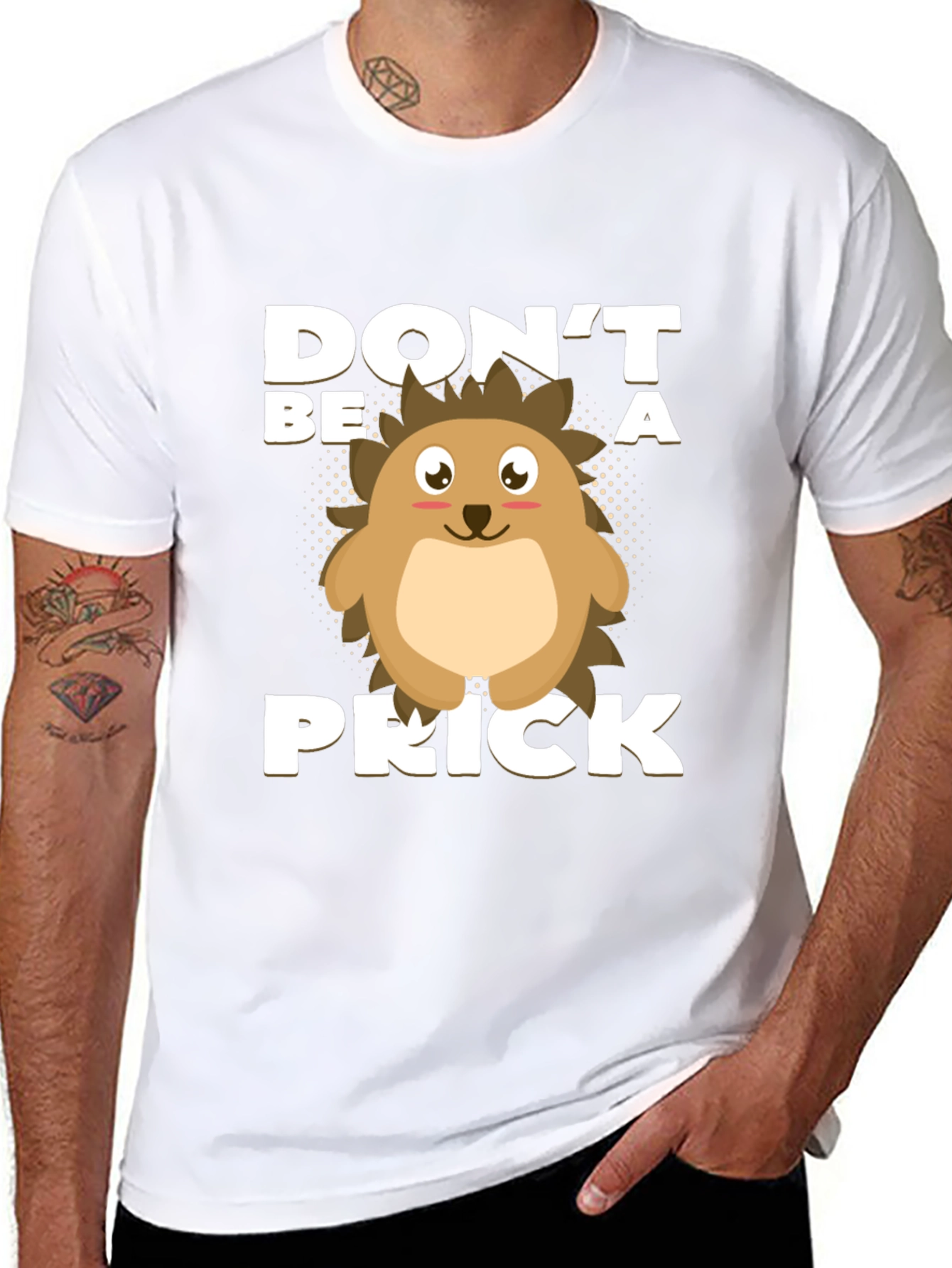 Black Don't Be a Prick T-Shirt, Hedgehog Graphic view 8