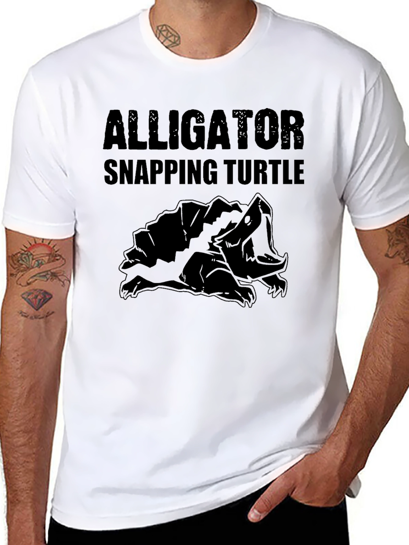 Black Alligator Snapping Turtle Graphic Tee view 8