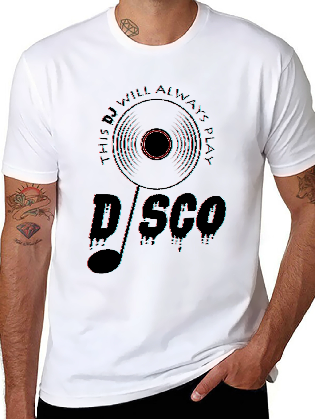 Black Retro Disco DJ T-Shirt view 8