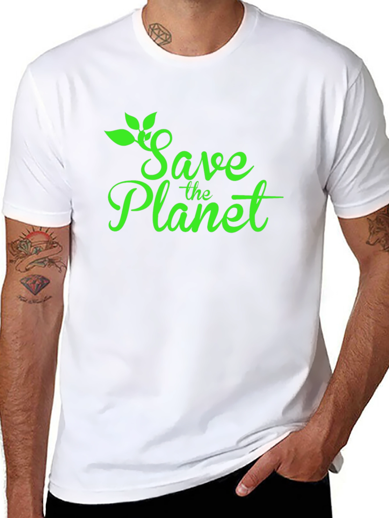 Black Save the Planet Graphic Tee - Eco-Friendly Fashion view 8