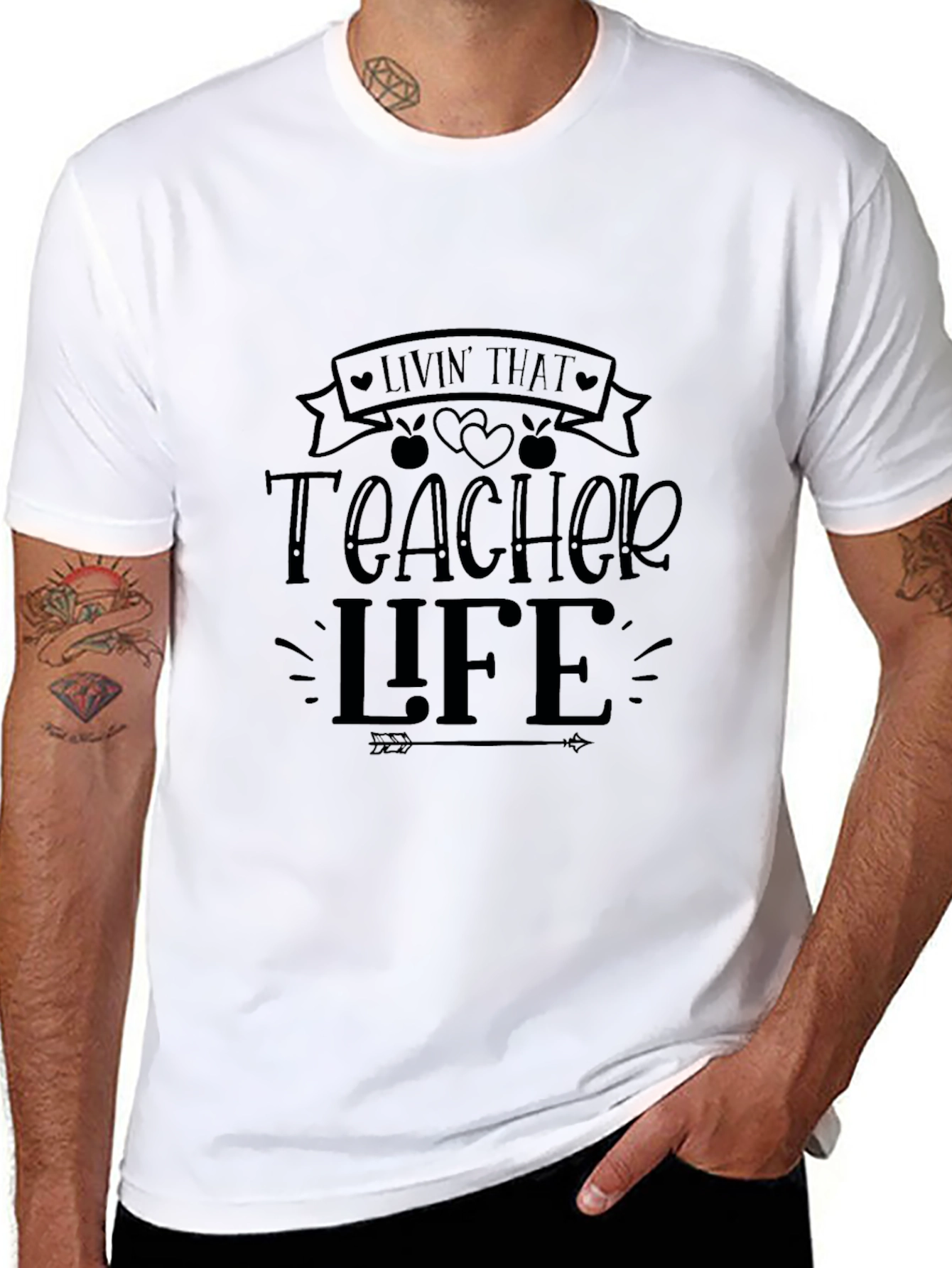 Black Teacher Life Black T-Shirt view 8