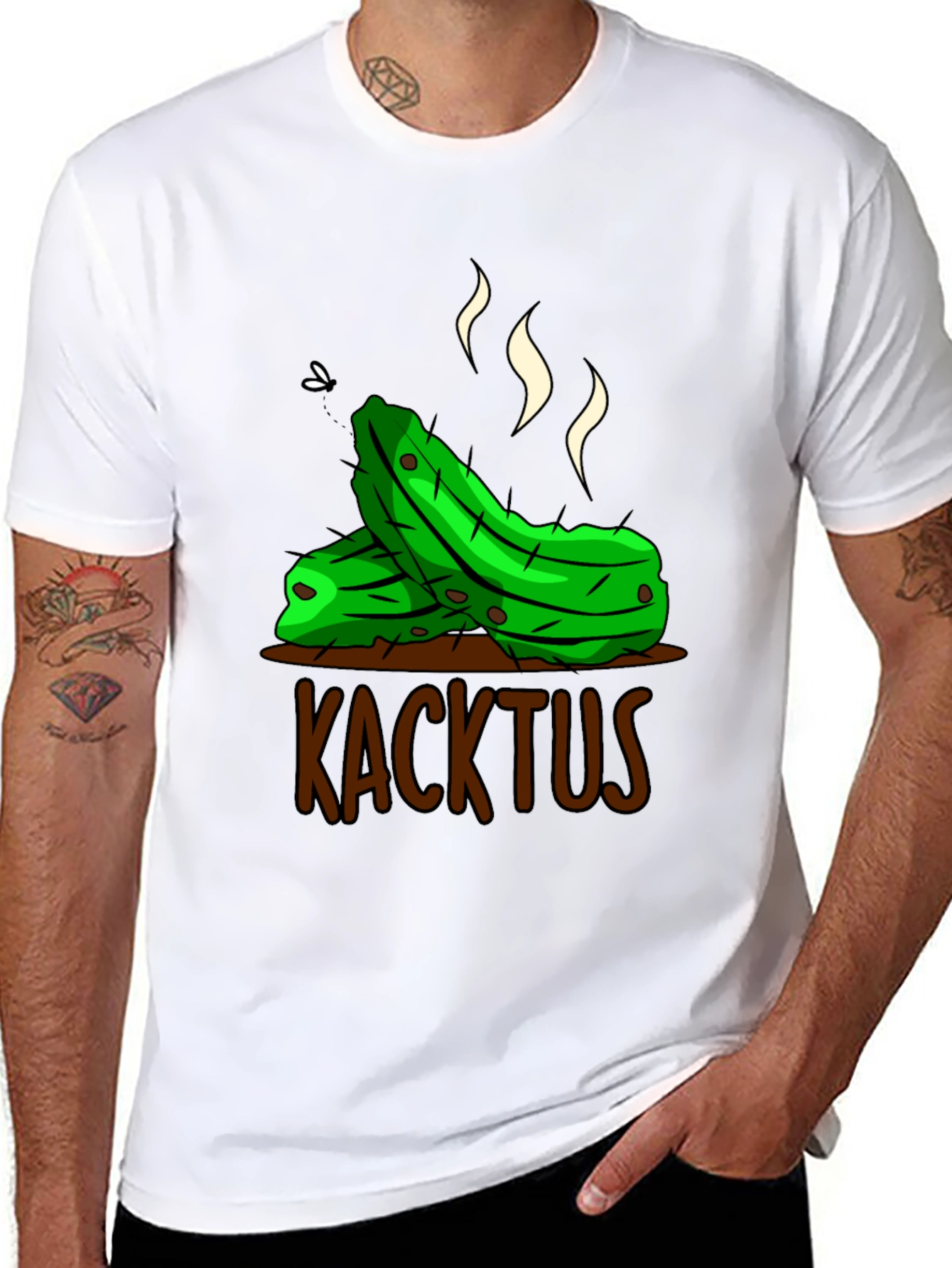 Black Humorous 'Kacktus' Graphic T-Shirt - Unique Novelty Tee view 8