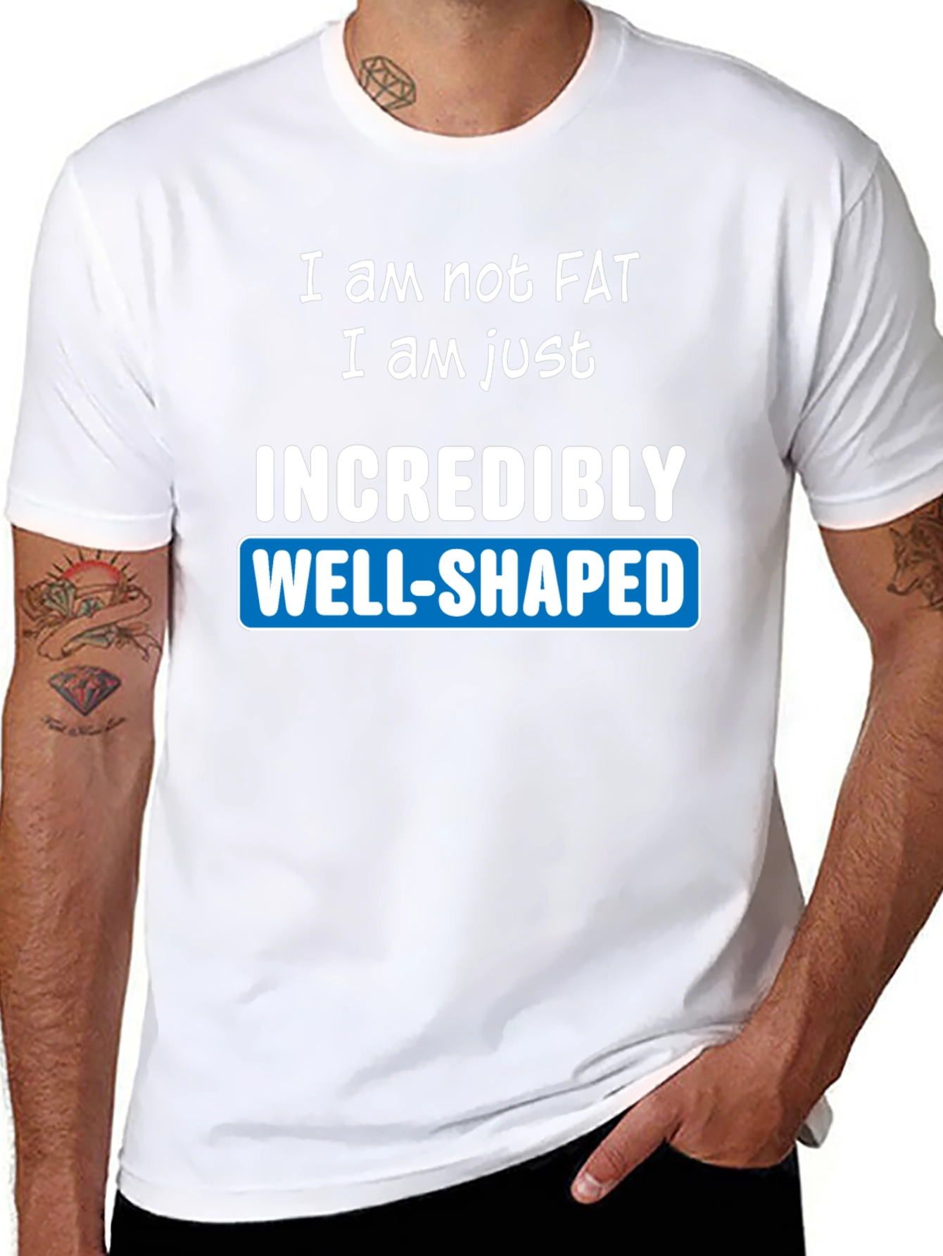 Black Funny "Incredibly Well-Shaped" Graphic T-Shirt view 8