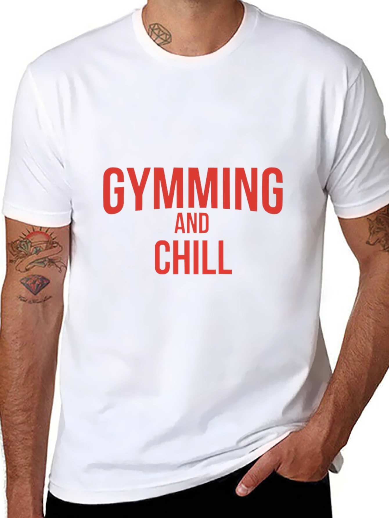 Black Gymming and Chill Graphic Tee - Black view 8