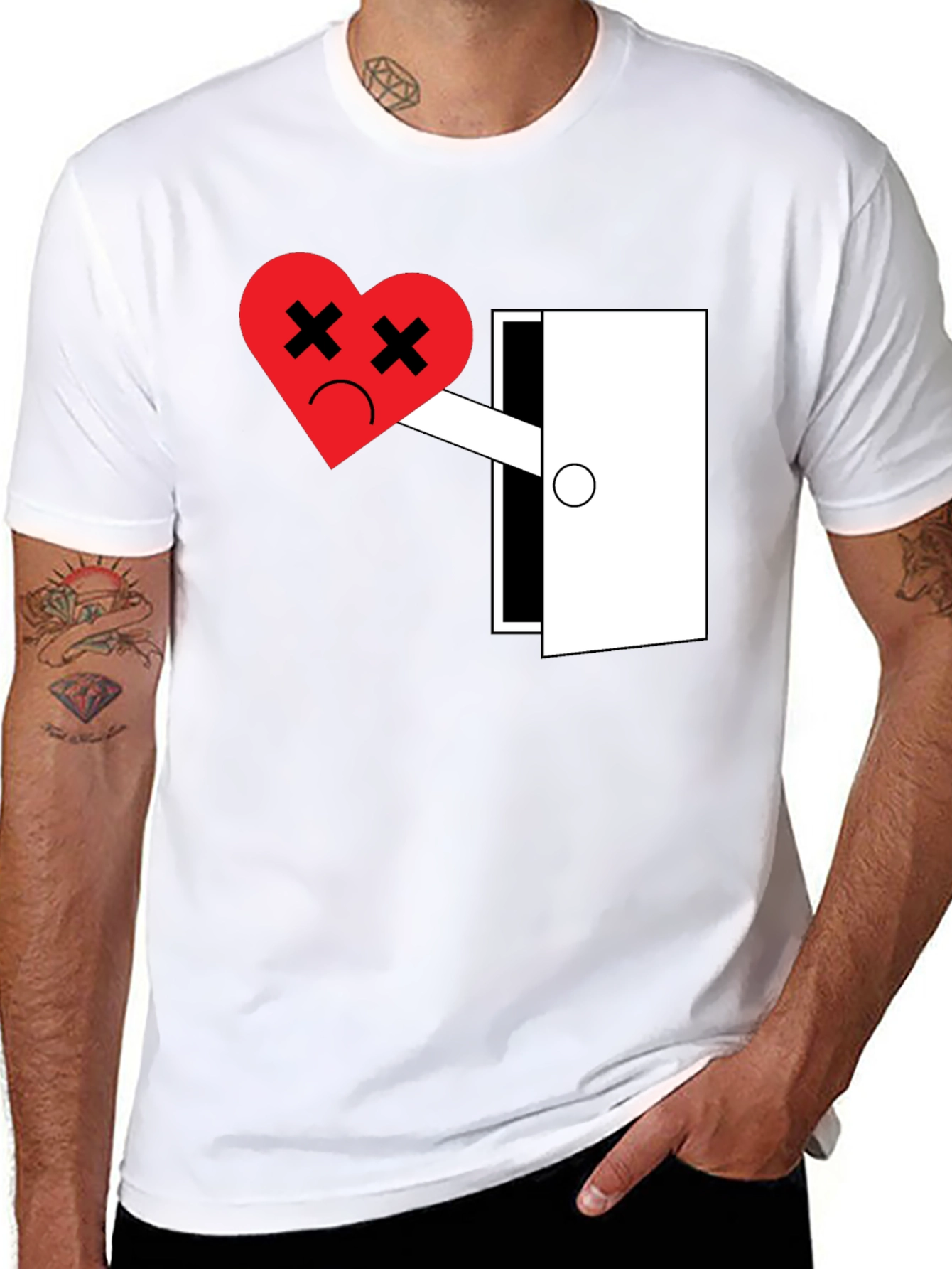 Black Heartbreak Tee - Funny Graphic T-Shirt for Men view 8