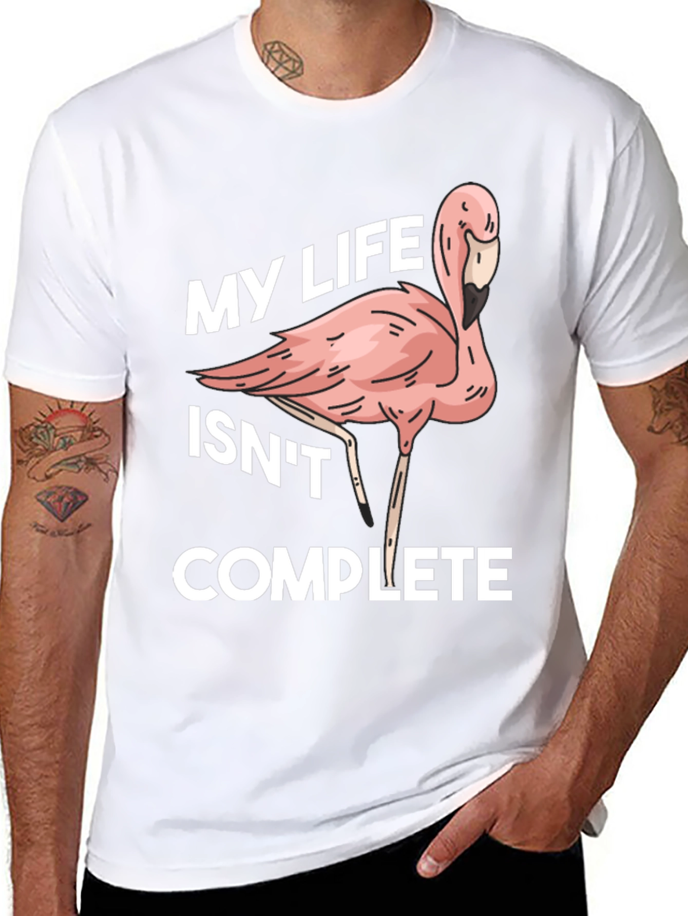 Black Flamingo Life Funny Graphic T-Shirt view 8