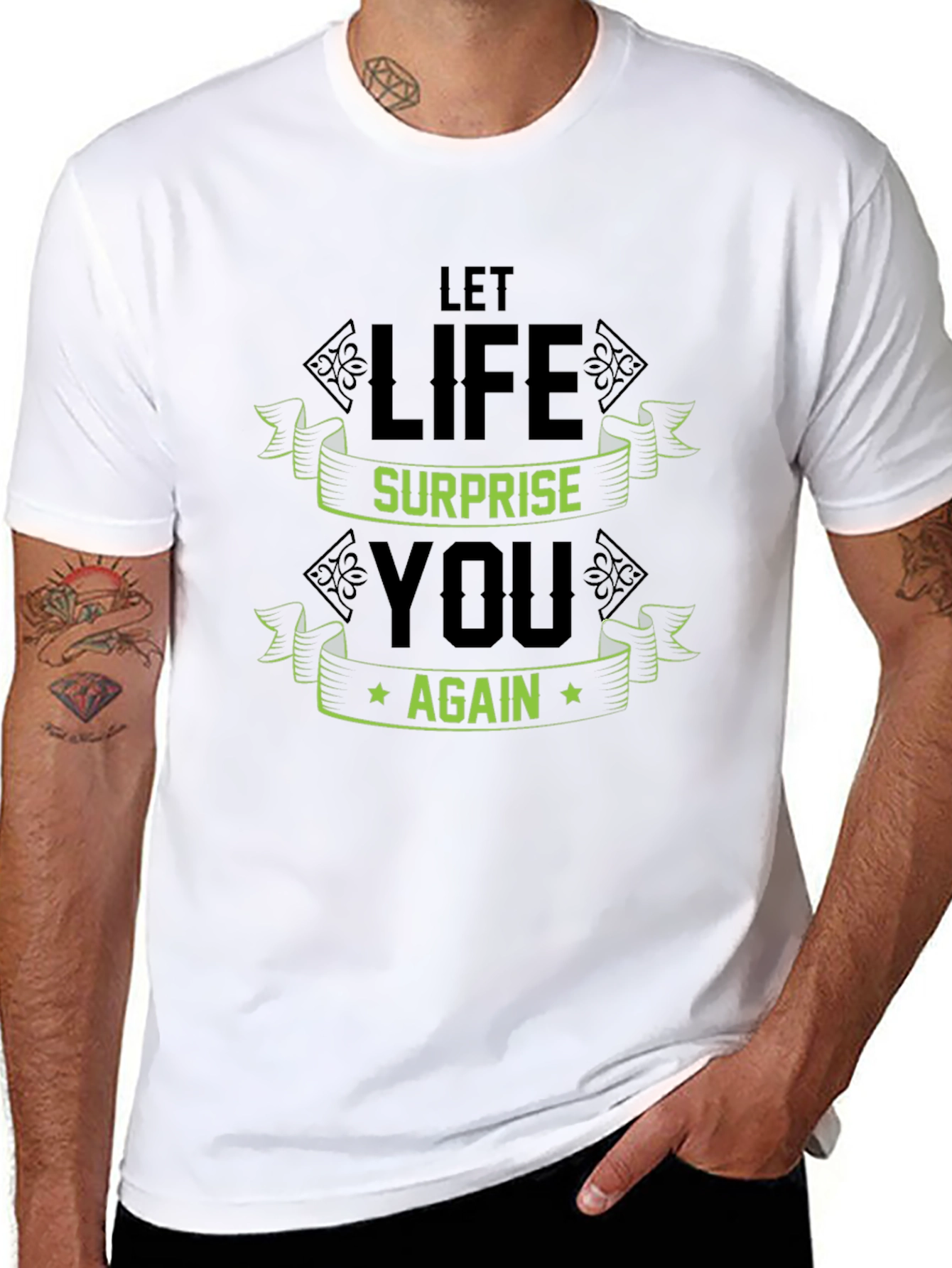 Black Let Life Surprise You Again Graphic Tee view 8