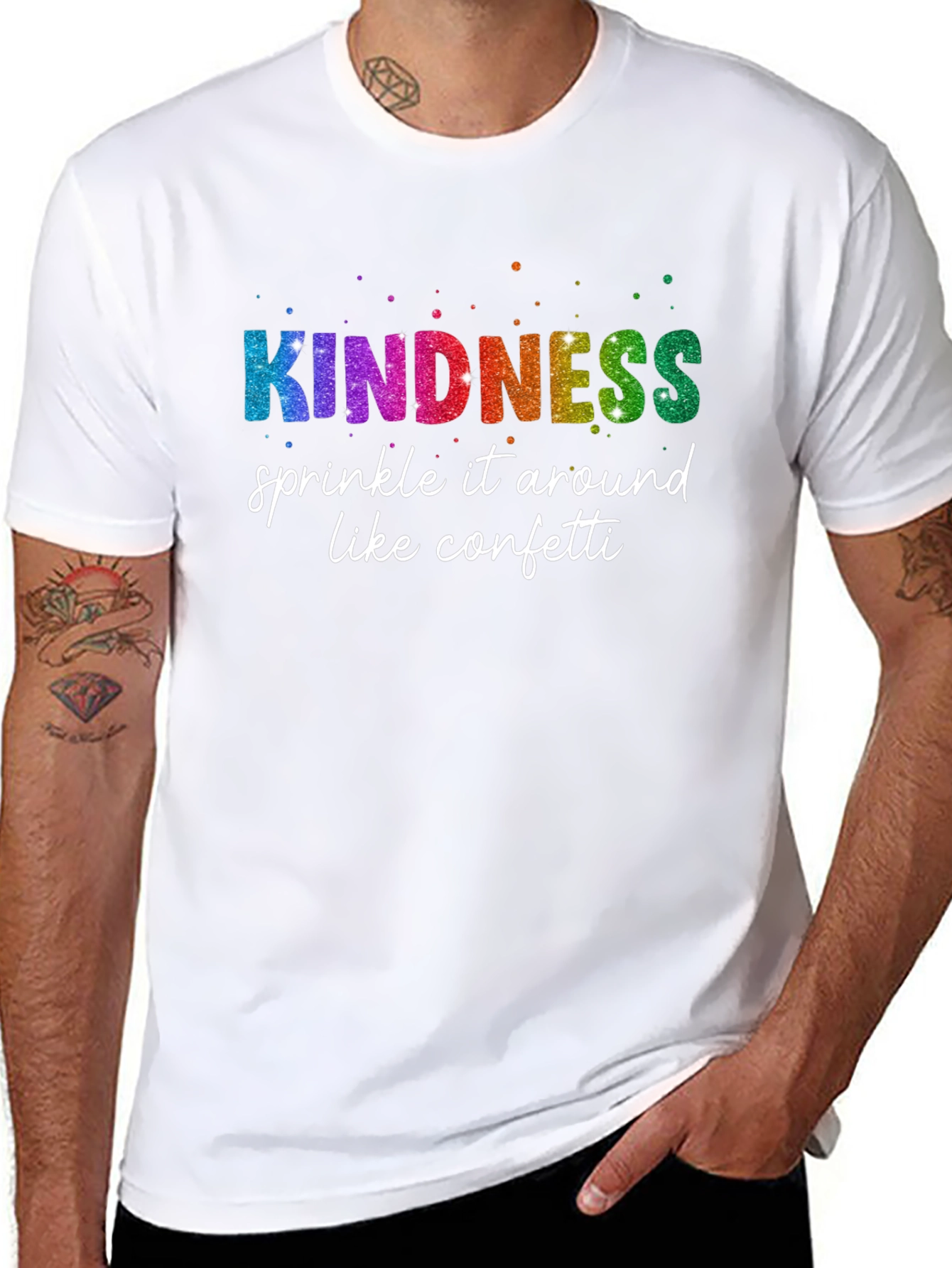 Black Kindness Sprinkle Confetti T-Shirt view 8